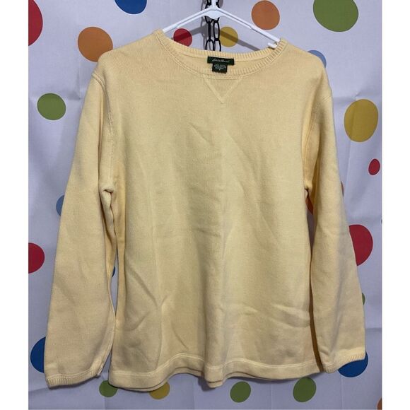 Eddie Bauer 100% Cotton Sweater Crewneck Size Small 🍋🌼 - Picture 6 of 12